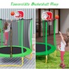 Okak 5.5FT Kids Trampoline with Enclosure Net, Mini Trampoline with Basketball Hoop and Ball, Trampolines for Indoor and Outdoor Use - 4 of 4