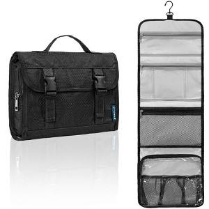 PAVILIA Travel Hanging Toiletry Bag Women Men, Large Capacity Makeup Kit, Waterproof Cosmetic Storage Organizer Case - 1 of 4
