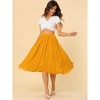 Allegra K Women's Date Dinner Floral A-Line Elastic Waist Flare Swing Midi Skirt - 2 of 4