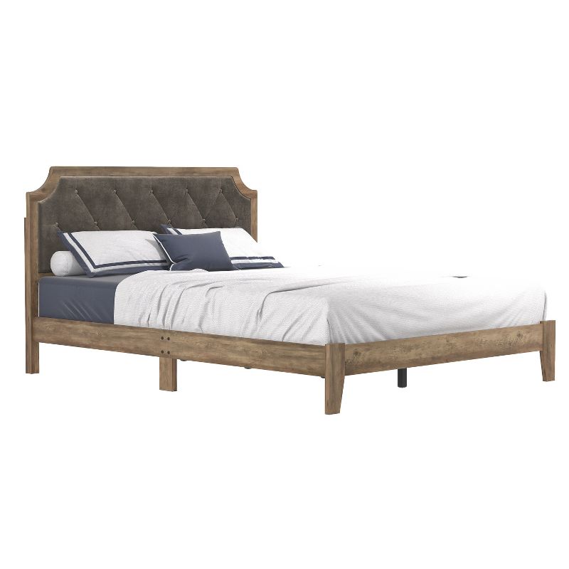 Galano Annifer Upholstered Queen Platform Bed With Headboard, 3 of 12
