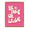 Kate & Laurel All Things Decor 18"x24" Be Nice or Leave Framed Canvas by Honey Island Studio Bright Gold - 2 of 4