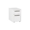 Saint Birch Miami Wood Grain 2-Drawer Mobile File Cabinet, White - 2 of 4