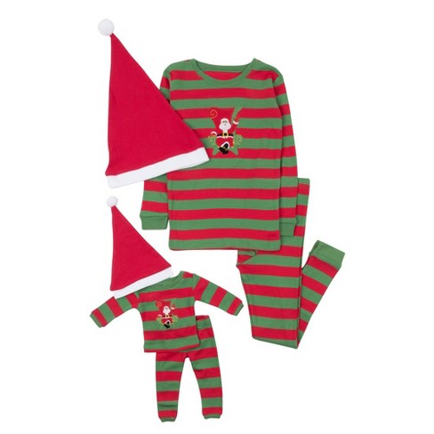 Girl christmas pajamas discount with matching doll