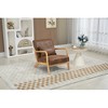 Ridstar Modern Fabric Accent Chair, Armchair with Wooden Frame & Lumbar Support for Living Room & Bedroom-Brown - 2 of 4