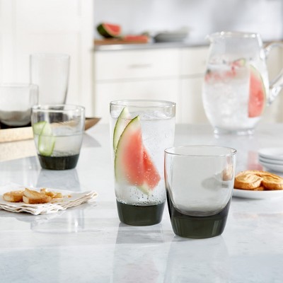 Libbey Smoke 16 Piece Tumbler and Rocks Glass Set