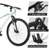Hykolity 29 inch Mountain Bike 29r MTB Sport Bicycle Large Bike Full Suspension Lightweight Outdoor Cycling for Adult Men Woman - Pale White - 4 of 4