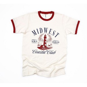 Simply Sage Market Women's Midwest Coastal Club Short Sleeve Ringer Tee - 1 of 4