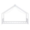 Vynxaria Twin Size Kids Bed Frame Roof Shaped Iron Frame Safer Floor Bed White - 3 of 4