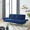 VASIP 78" Italian Velvet Futon Sofa Bed, Convertible Sleeper Loveseat Couch with Folded Armrests and Storage Bags for Living Room and Small Space - 2 of 4