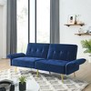 NicBex Comfy Loveseat Sofa with Adjustable Back Modern Convertible Sofa Bed with Metal Legs and Side Storage Pocket for Bedroom,Living Room,Blue - image 4 of 4