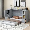 Full Size Murphy Bed with Drawers, Cabinets and USB Ports - 2 of 4