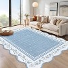 Coucheta Scalloped Hallway Runner Area Rug, Washable Non-Slip Low Pile Area Rug for Kitchen, Entryway, Living Room, Multi-Color & Size - 2 of 4