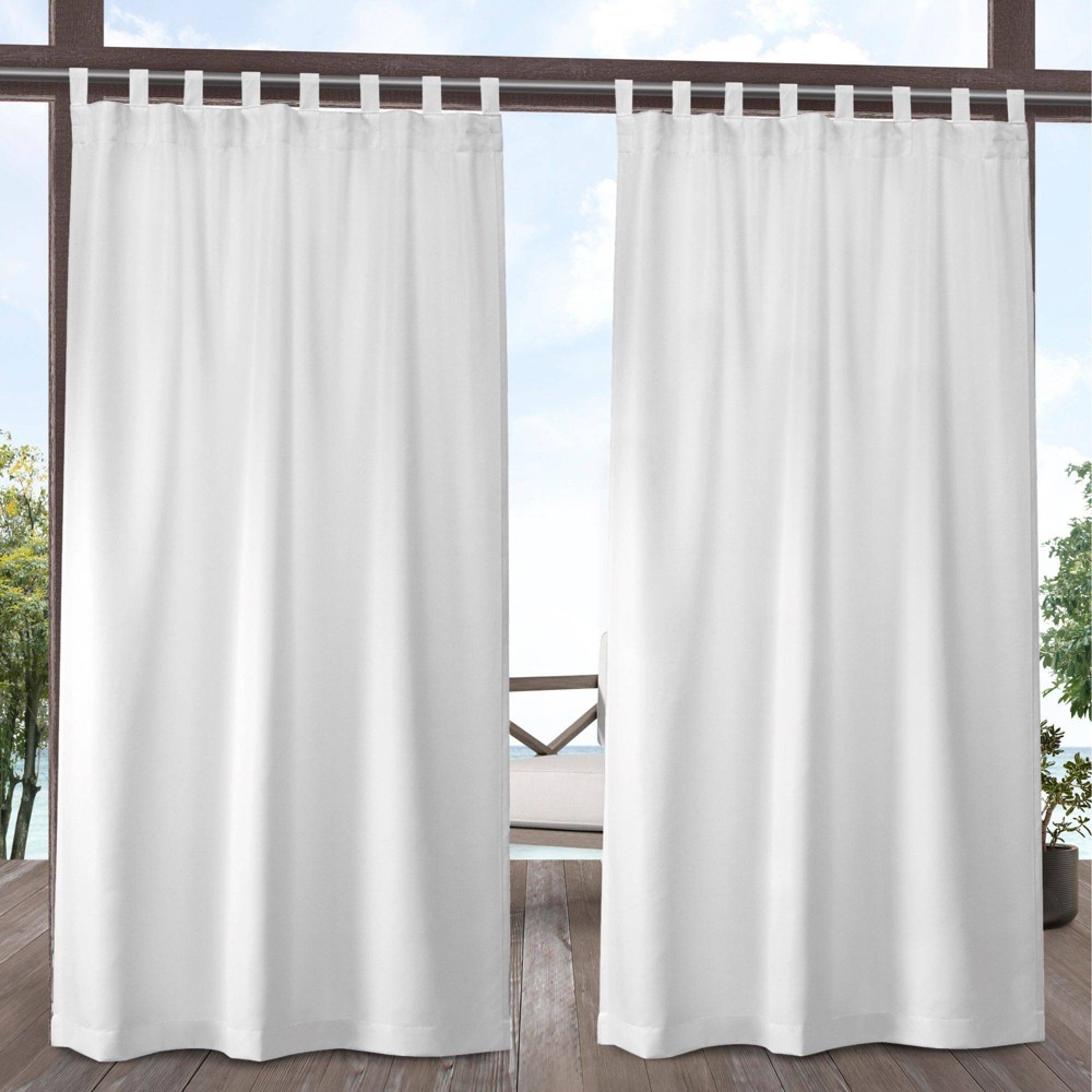 Photos - Curtains & Drapes Set of 2  Indoor/Outdoor Solid Cabana Tab Top Window Curtain Pane(96"x54")