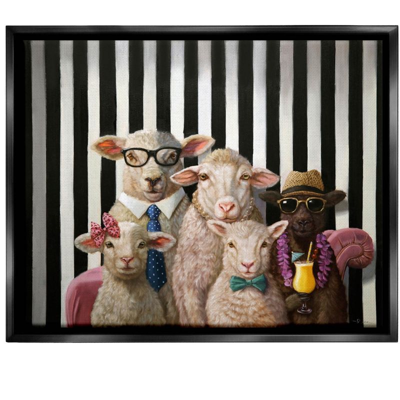 Stupell Industries Traditional Sheep Family Portrait Framed Floater Canvas Wall Art, 1 of 7