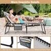 Tangkula 2 PCS Folding Chaise Lounge Portable Lay Flat Reclining Chair w/ 4-Level Backrest Side Pocket - 4 of 4