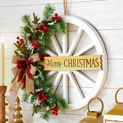 The Lakeside Collection Wagon Wheel Wreath