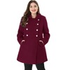 Agnes Orinda Women's Plus Size Winter Fashion Double Breasted with Pockets Warm Pea Coats - 2 of 4