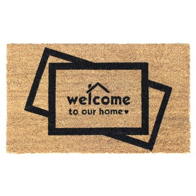 Raj Tufted Welcome to Our Home Doormat Black/Natural