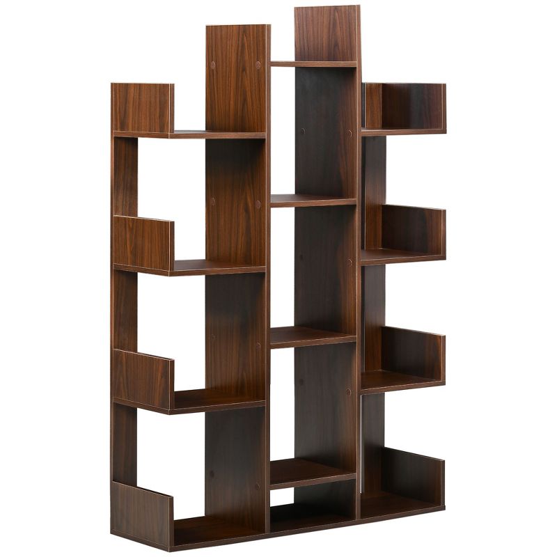 HOMCOM Tree Bookshelf, Modern Freestanding Bookcase with 13 Open Shelves, Display Unit for Living Room, Study, or Office, 1 of 7
