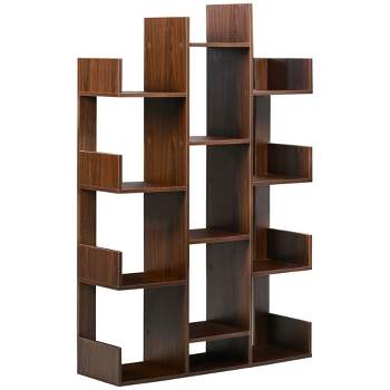 HOMCOM Tree Bookshelf, Modern Freestanding Bookcase with 13 Open Shelves, Display Unit for Living Room, Study, or Office