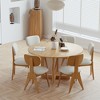 Pexfix White Linen Upholstered Dining Chairs Set of 2 - 3 of 4