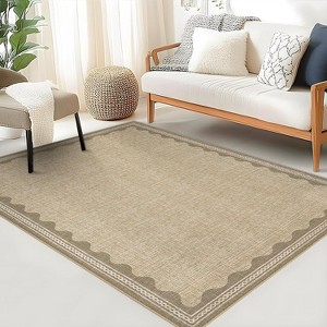 Washable Runner Rug Long Non-Slip Carpet Foldable Bordered Low Pile Stain-Resistant Indoor Accent Mat - 1 of 4