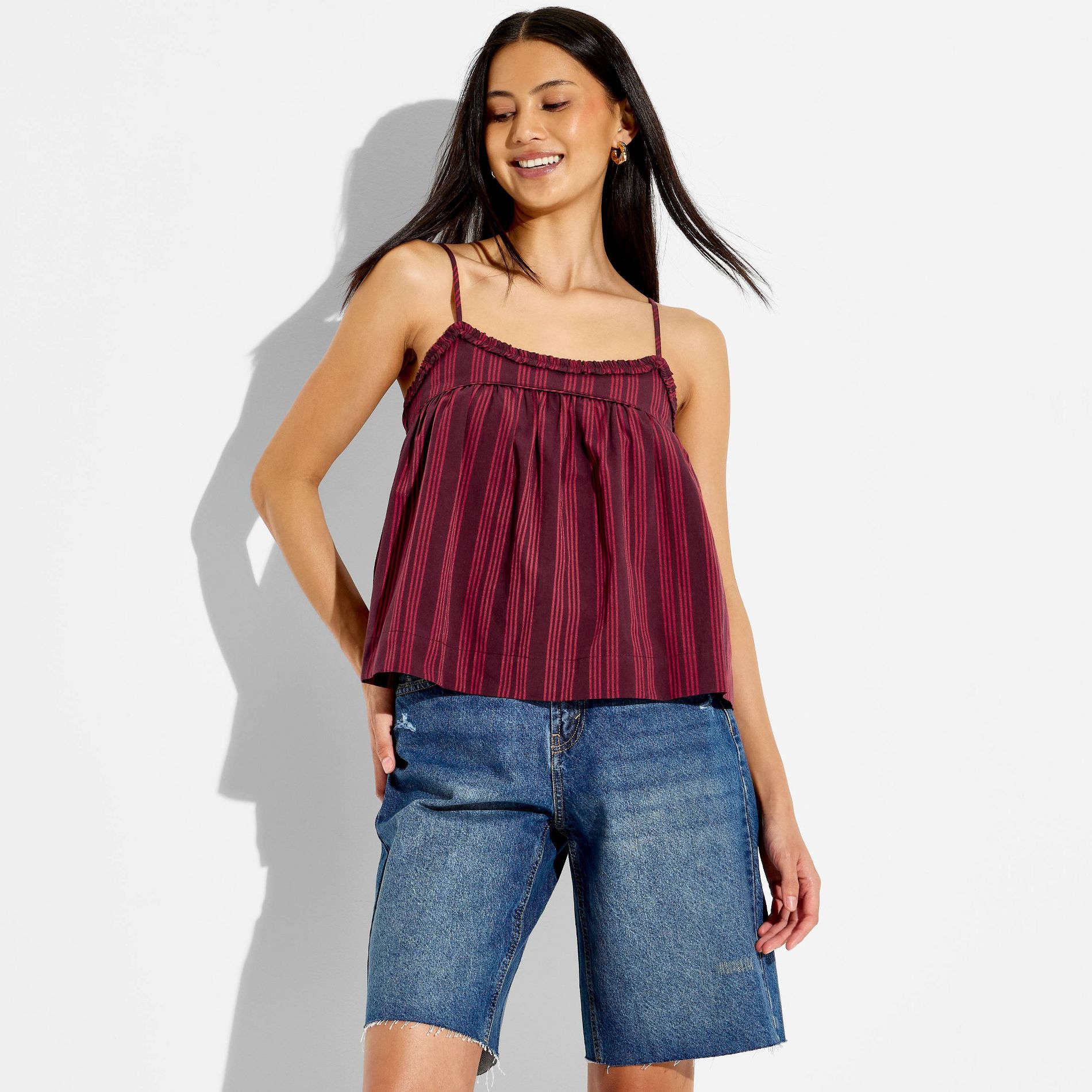 Women's Trapeze Ruffle Babydoll Cami - Wild Fable™