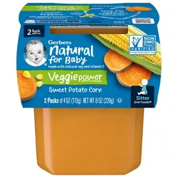 Gerber Sitter 2nd Foods Sweet Potato Corn Baby Meals Tubs - 2ct/4oz Each