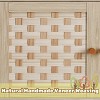 Elegant Veener Weaving Design Coffee Table with 4 Sliding Door, Wooden Center Rectangular Table with Symmetrical Design Storage Cabinet - 3 of 4