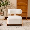 Okak Modern Boucle Armless Lounge Accent Chair with Rolled Backrest,Solid Wood Reading Chair for Living Room,Bedroom - 2 of 4
