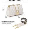Shoulder Handbag for Women, Soft Quilted Clutch Purse Fashion Crossbody Bag With Pearl Chain - 4 of 4
