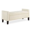 48"L Velvet Storage Bench, End Of Bed Upholstered Tufted Button Storage Bench With Nails Trim, Storage Velvet Rectangular Bed Bench - 2 of 4