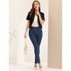 INSPIRE CHIC Women's Casual Open Front 3/4 Sleeve Collarless Business Blazer Cardigan - 4 of 4