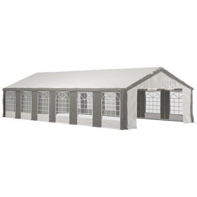 Outsunny 20' x 40' Large Outdoor Carport Canopy Party Tent with Removable Protective Sidewalls & Versatile Uses