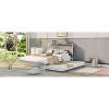 Okak Full/Queen Platform Bed Frame with Metal Slats Bed with Trundle USB Ports Noise-Free No Springs Required Easy Assembly - 3 of 4