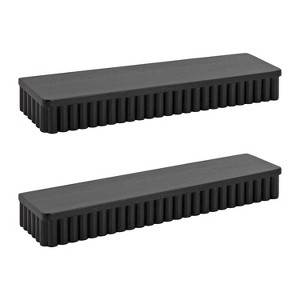 Kate & Laurel All Things Decor Set of 2 Reid Ribbed Floating Shelves Black - 1 of 4