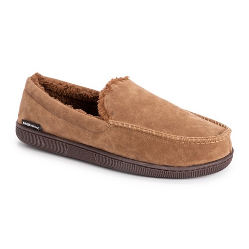 Alpine swiss yukon mens suede shearling hot sale moccasin slippers moc toe slip on shoes