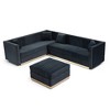 Nicbex Ottoman Bench Contemporary Tufted Velvet Ottoman Foot Rest for Living Room, Black - 4 of 4