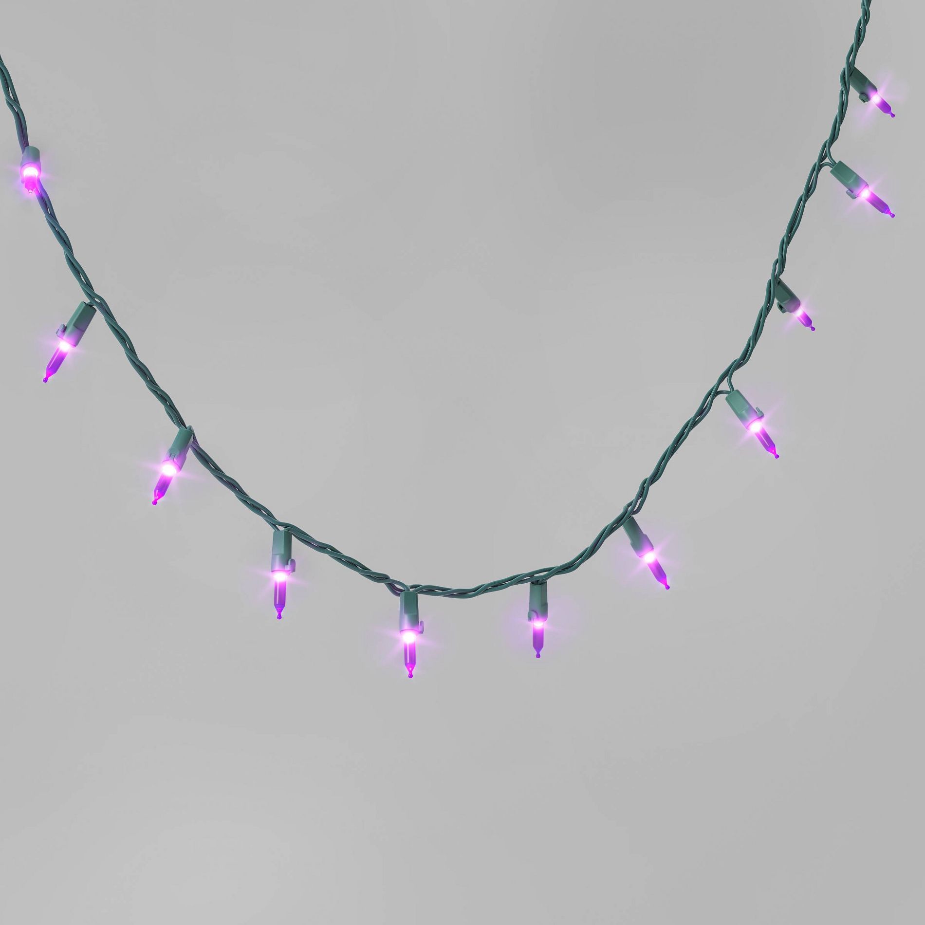 100ct LED Smooth Mini Christmas String Lights Purple with Green Wire - Wondershop™: Indoor/Outdoor, UL Listed, Electric