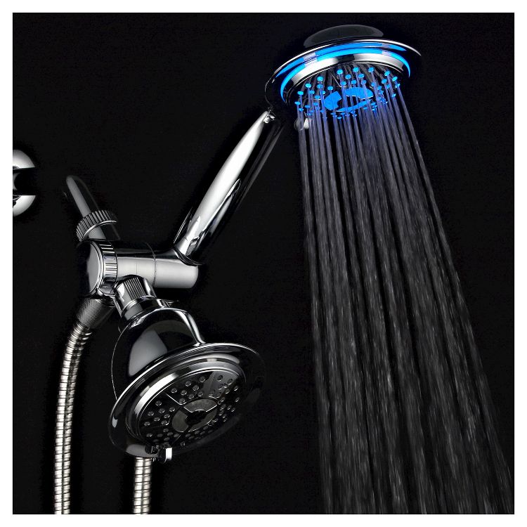 Led Combo Shower System Chrome - DreamSpa: 2-in-1 Rainfall & Massage with 5ft Stainless Steel Hose, 4 of 6