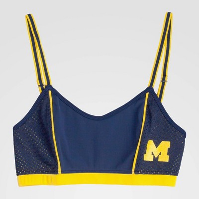 NCAA Michigan Wolverines Sporty Bralette with Back Straps - Navy XL