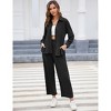 Women's Summer Casual Two-Piece Set with Wide Leg Pants and Button Down Shirt - 4 of 4