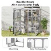 Outdoor Cat House Enclosure with Double Doors, 2 Condos & Platforms, Weatherproof DIY Cat Catio for 1¨C3 Cats, Light Grey - Nertpow - 3 of 4