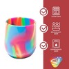 Silipint: Silicone 12oz Stemless Wine Glasses: 4 Pack Hippie Hops - 2 of 4