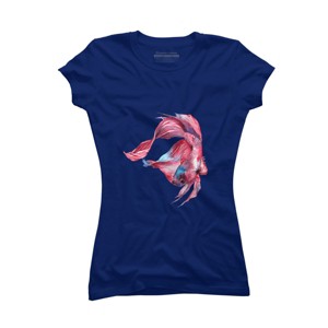 Junior's Design By Humans Betta Fish By GisaPizzatto T-Shirt - 1 of 3