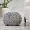 Hershel Modern Knitted Cotton Round Pouf - Christopher Knight Home - 2 of 4