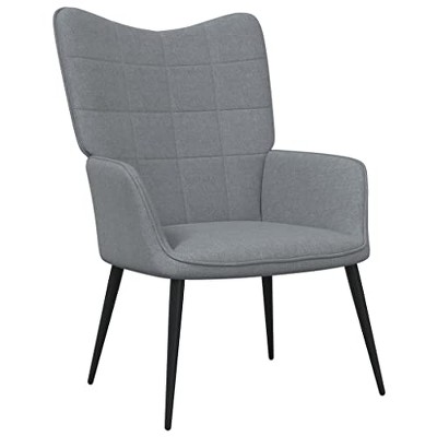 vidaXL Relaxing Chair, Light Gray Fabric