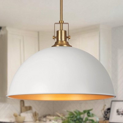 LamQee 1-Light Large Pendant Light Kitchen Island, Farmhouse Modern Dome Pendant Light Fixtures Ceiling Hanging Lighting Chandelier
