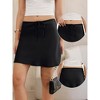 INSPIRE CHIC Women's Drawstring Satin High Waist Casual Flared Flowy Silk Skater A-Line Mini Skirts - 2 of 4
