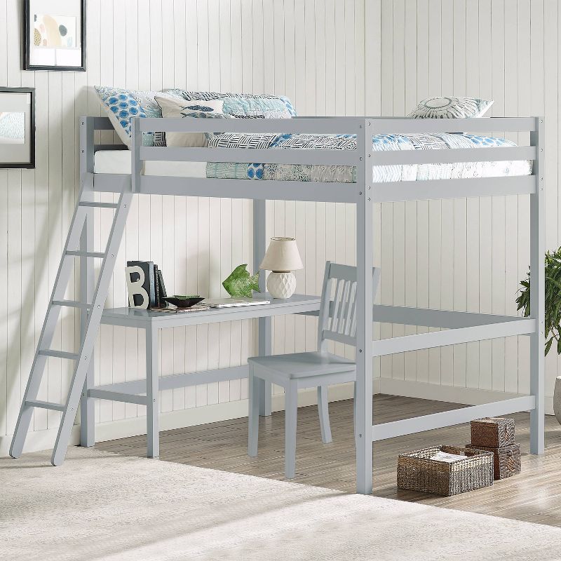 Full Caspian Kids&#39; Loft Bed with Chair Gray - Hillsdale Furniture, 3 of 9